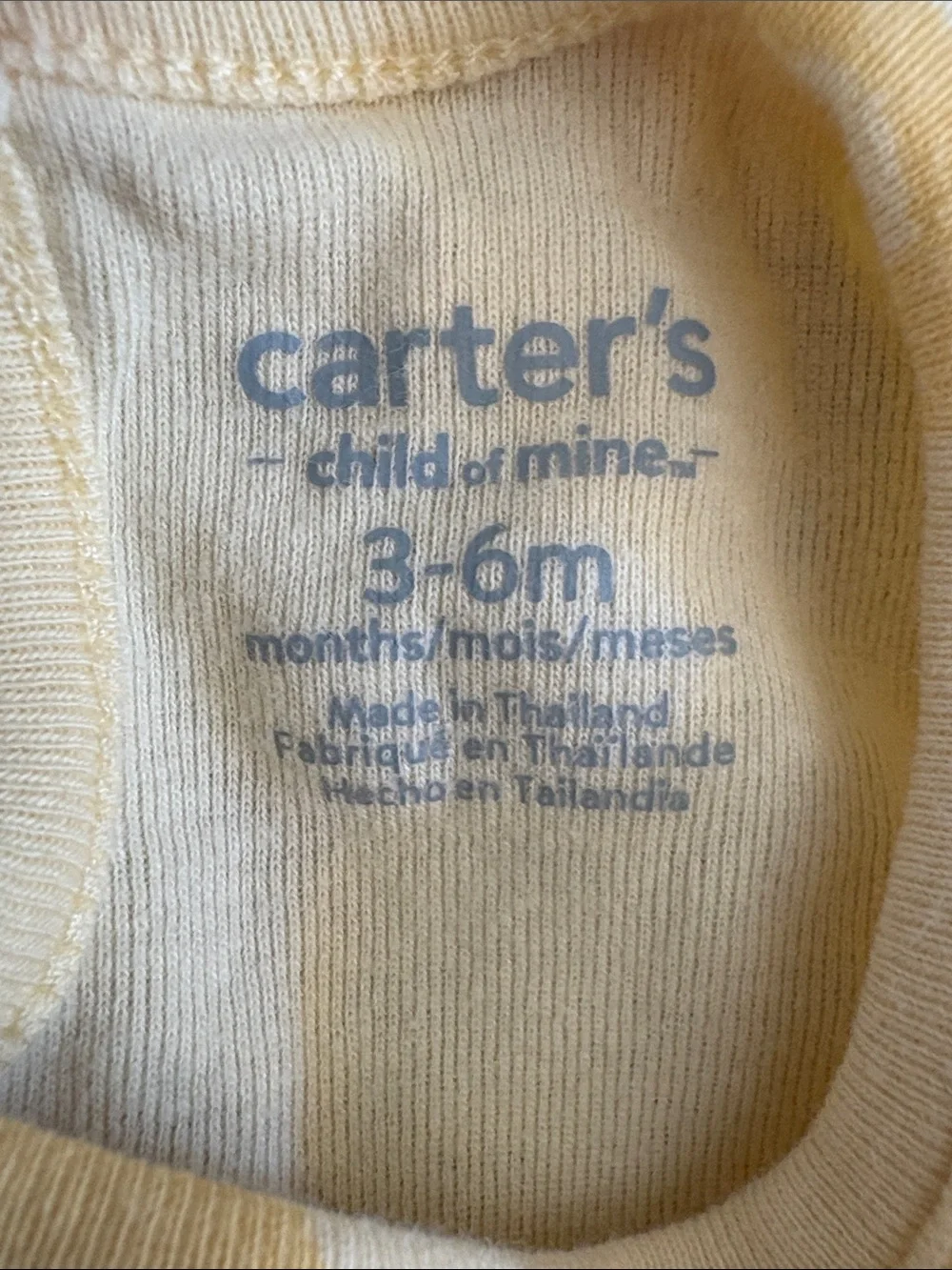 Carter's Cream and Pale Yellow Lemon Infant Bodysuit